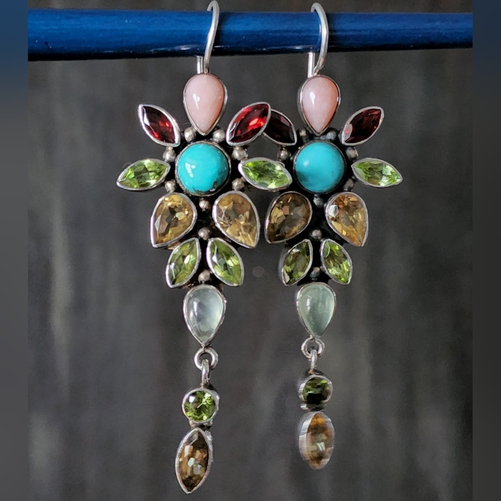 NICKY BUTLER LIMITED EDITION RAJ COLLECTION 925 Sterling Silver NB Earrings 3"💙